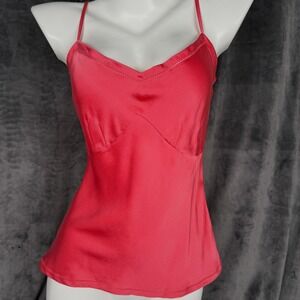 Vintage Y2K Monsoon Silk Cami Top Romantic Coquette Euro Summer IT Girl Size M